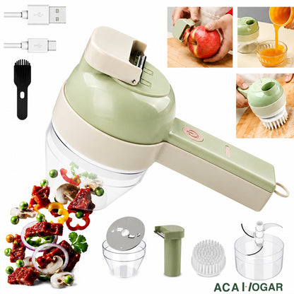 Cortador Eléctrico 4 en 1 para Frutas y Verduras Recargable USB™