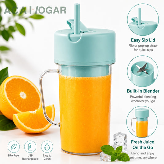 Batidora Portátil USB Recargable 420 ml con Pajita™