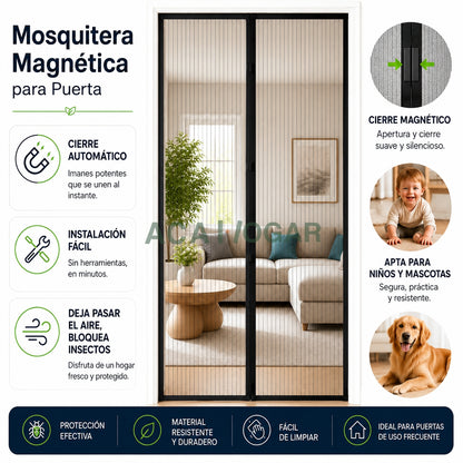 Cortina Mosquitera Magnética para Puertas 100 x 200 cm™