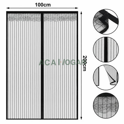 Cortina Mosquitera Magnética para Puertas 100 x 200 cm™
